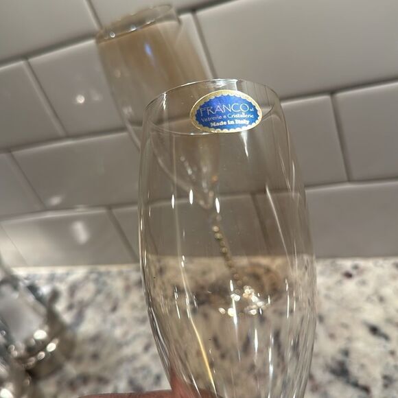 Franco Vetrerie Cristellerie Italian Bejeweled Champagne Glasses (2) - Picture 4 of 6